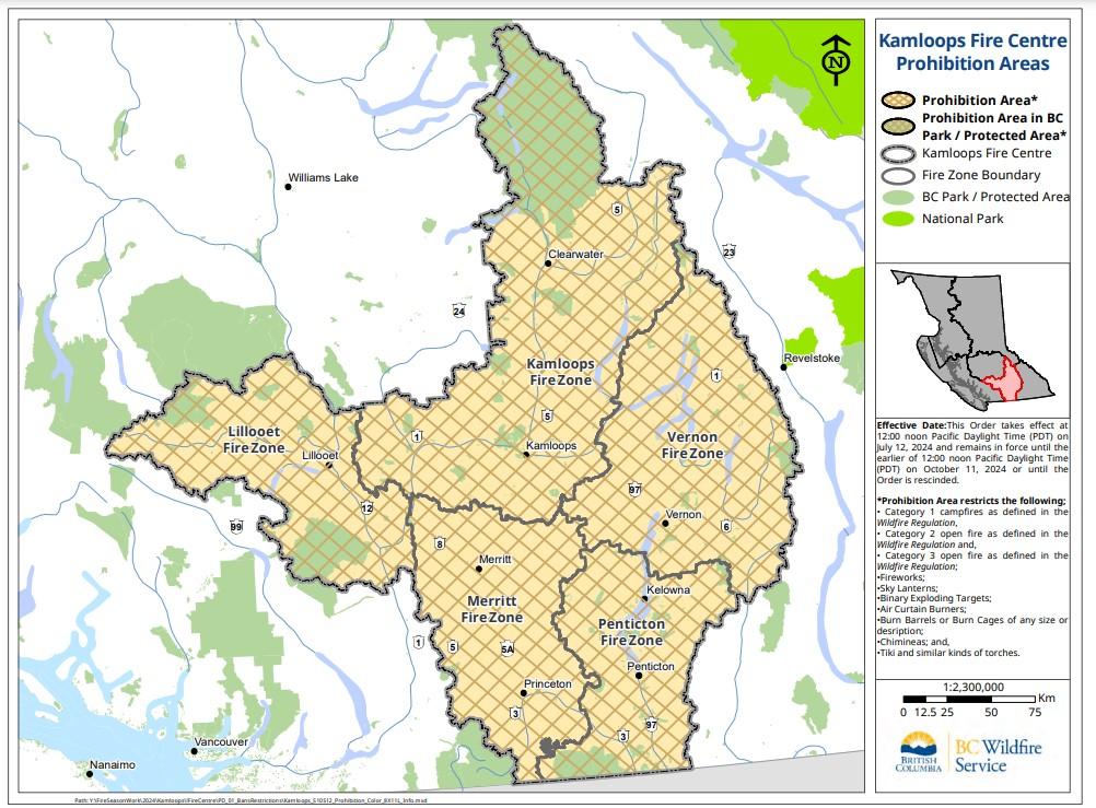 Bc Wildfire Service Notice: Campfire Ban In Effect Friday, July 12 